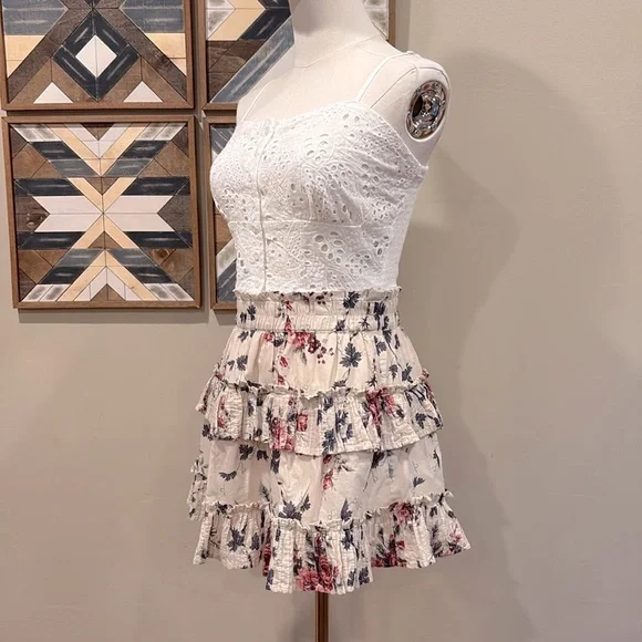 LoveShackFancy Floral Ruffle Mini Skirt XS - Picture 4 of 10